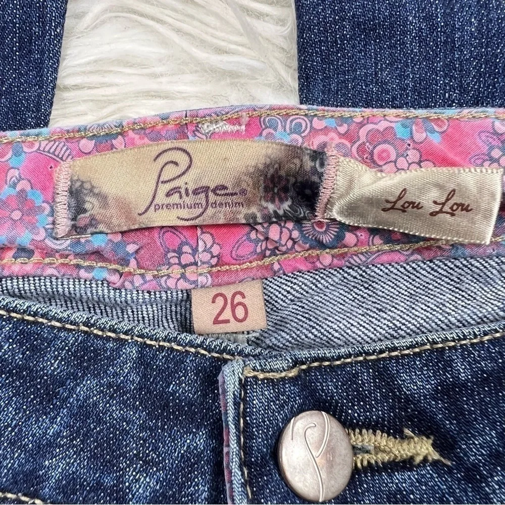 PAIGE Lou Lou Flare Stretch Jeans 26 Dark Wash
